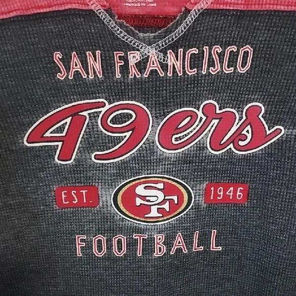 NFL San Francisco 49ers Women's Long Sleeve Tee - Red and Gray - Picture 4 of 7